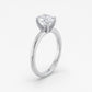 14K White Gold 8x6 mm Oval Solitaire Engagement Ring Mounting