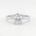 14K White Gold 8x6 mm Oval Solitaire Engagement Ring Mounting