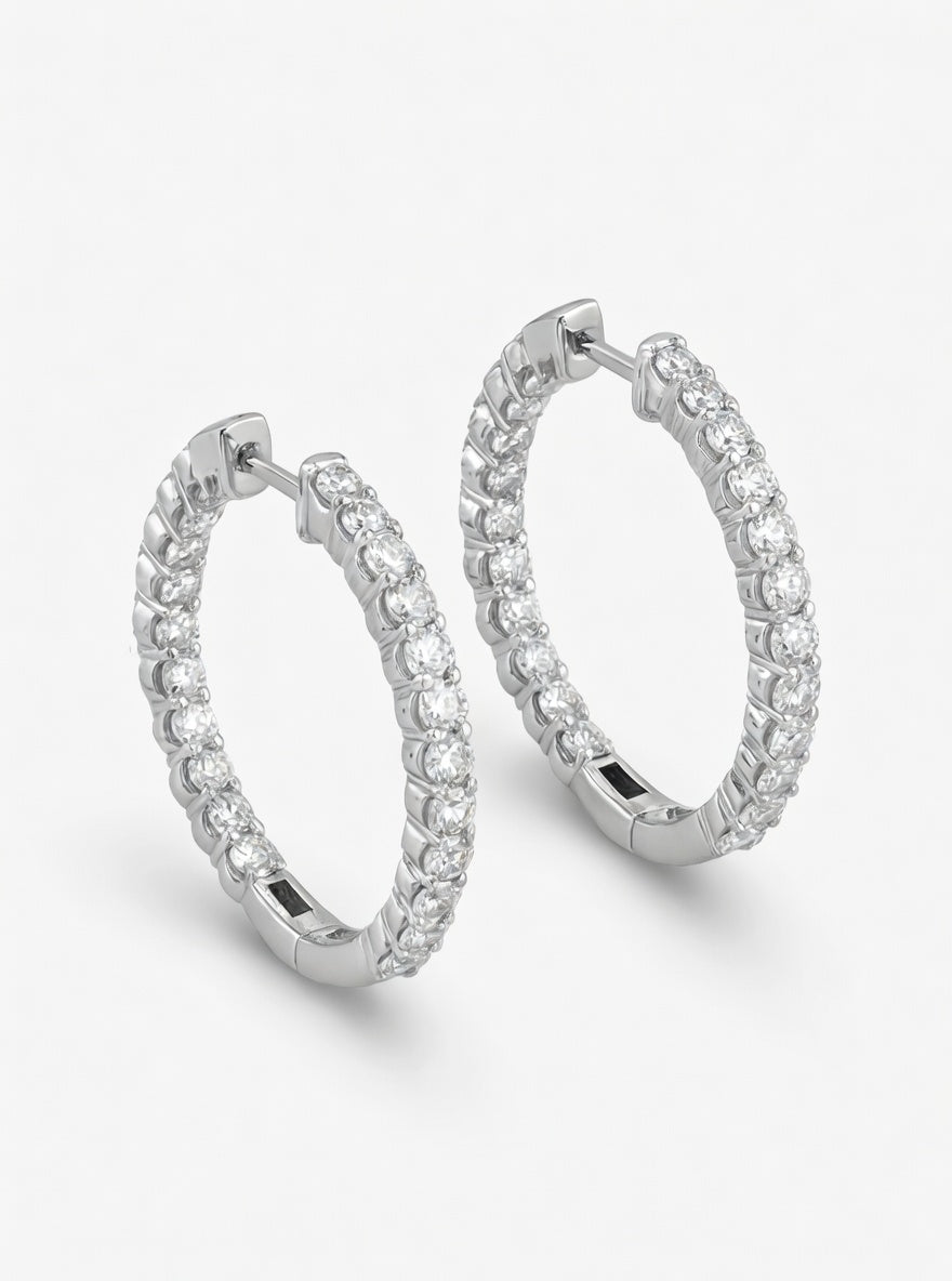 Pavé Diamond Huggie Hoops