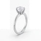 14K White Gold 8x6 mm Oval Solitaire Engagement Ring Mounting