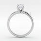 14K White Gold 8x6 mm Oval Solitaire Engagement Ring Mounting