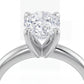 14K White Gold 8x6 mm Oval Solitaire Engagement Ring Mounting